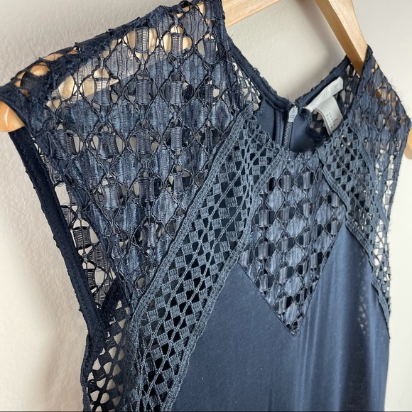 H&M Navy Crocheted Maxi Dress Medium - Picture 6 of 15